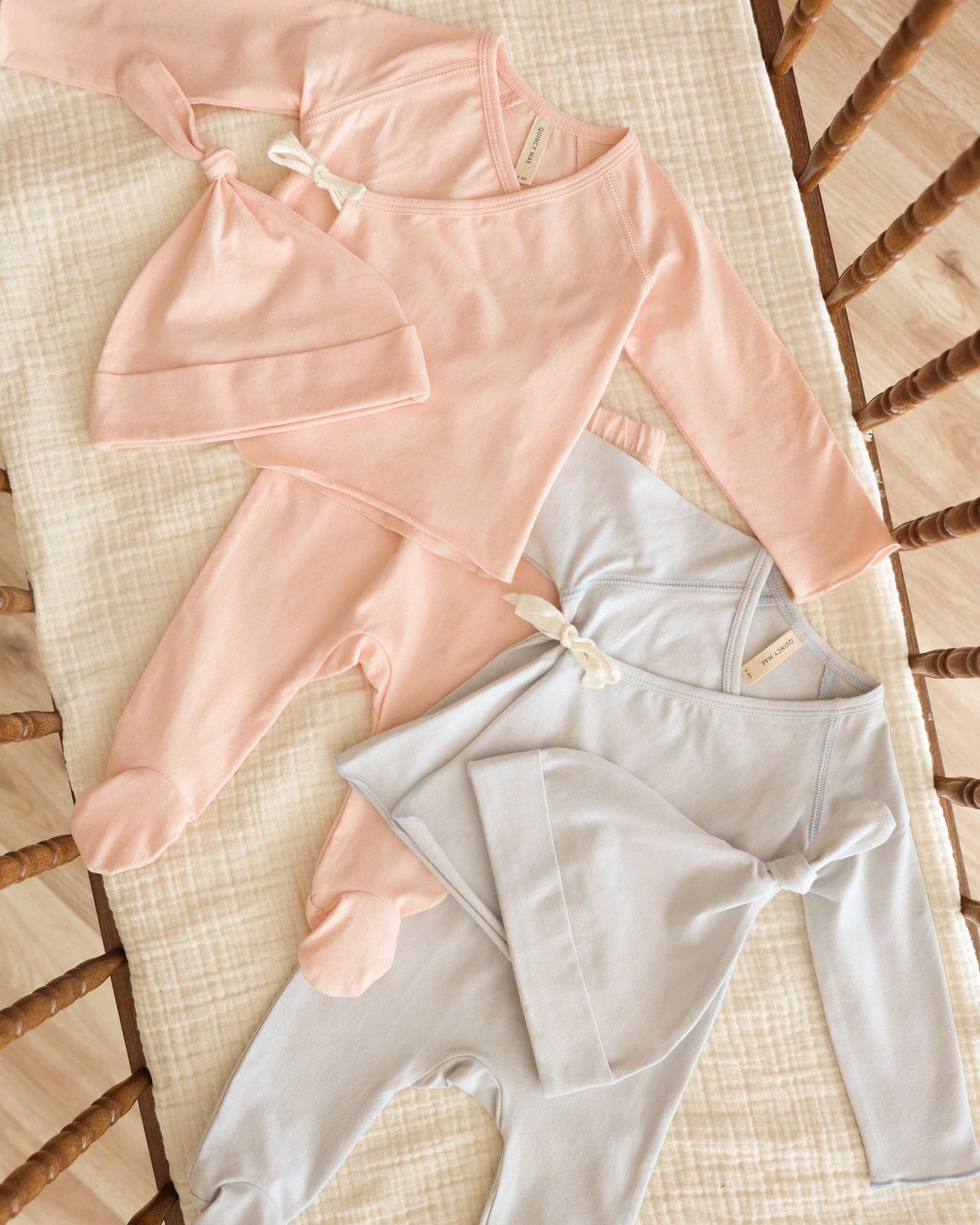 Wrap Top + Footed Pant Set || Fog