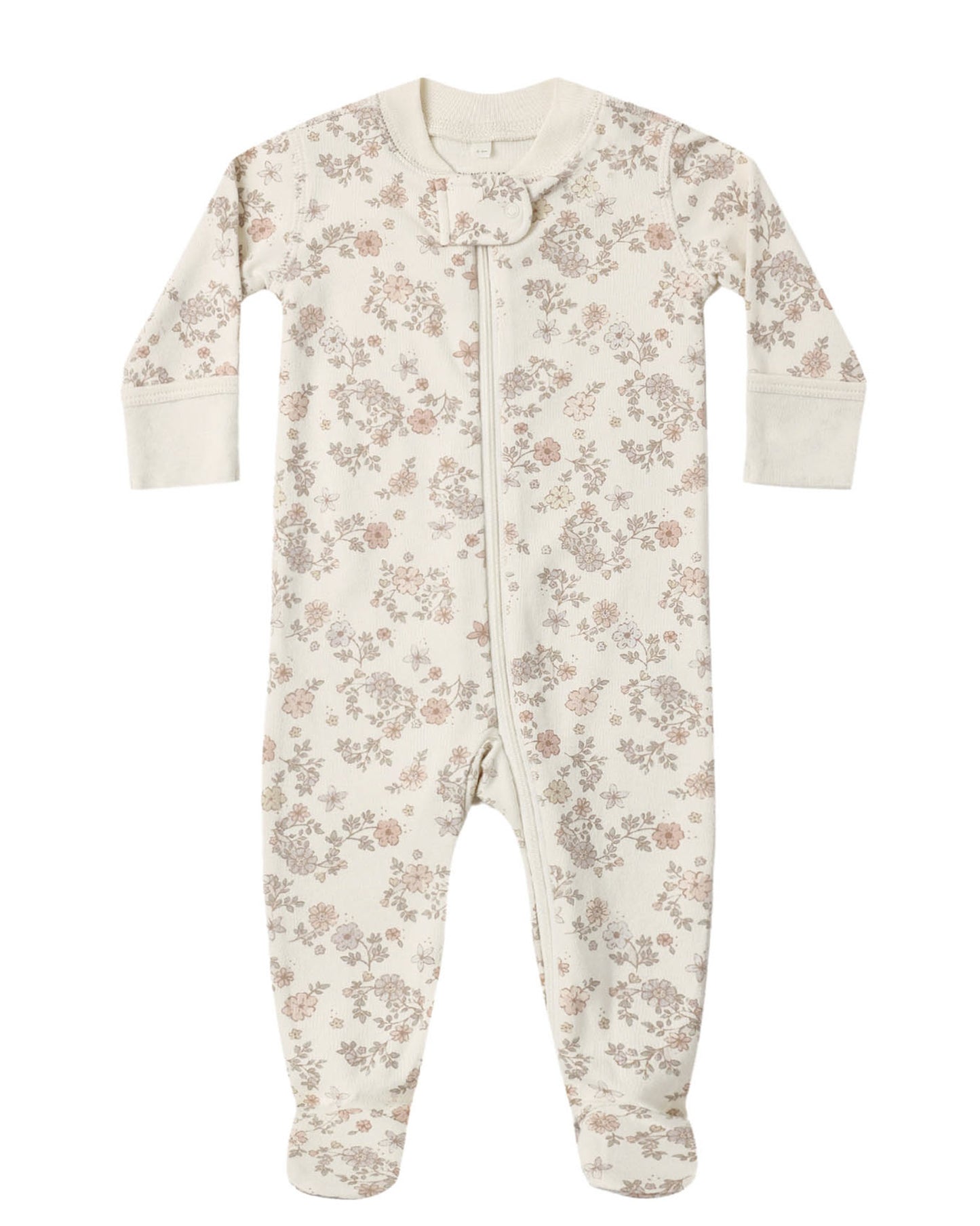Long Sleeve Footie in Floral Vine