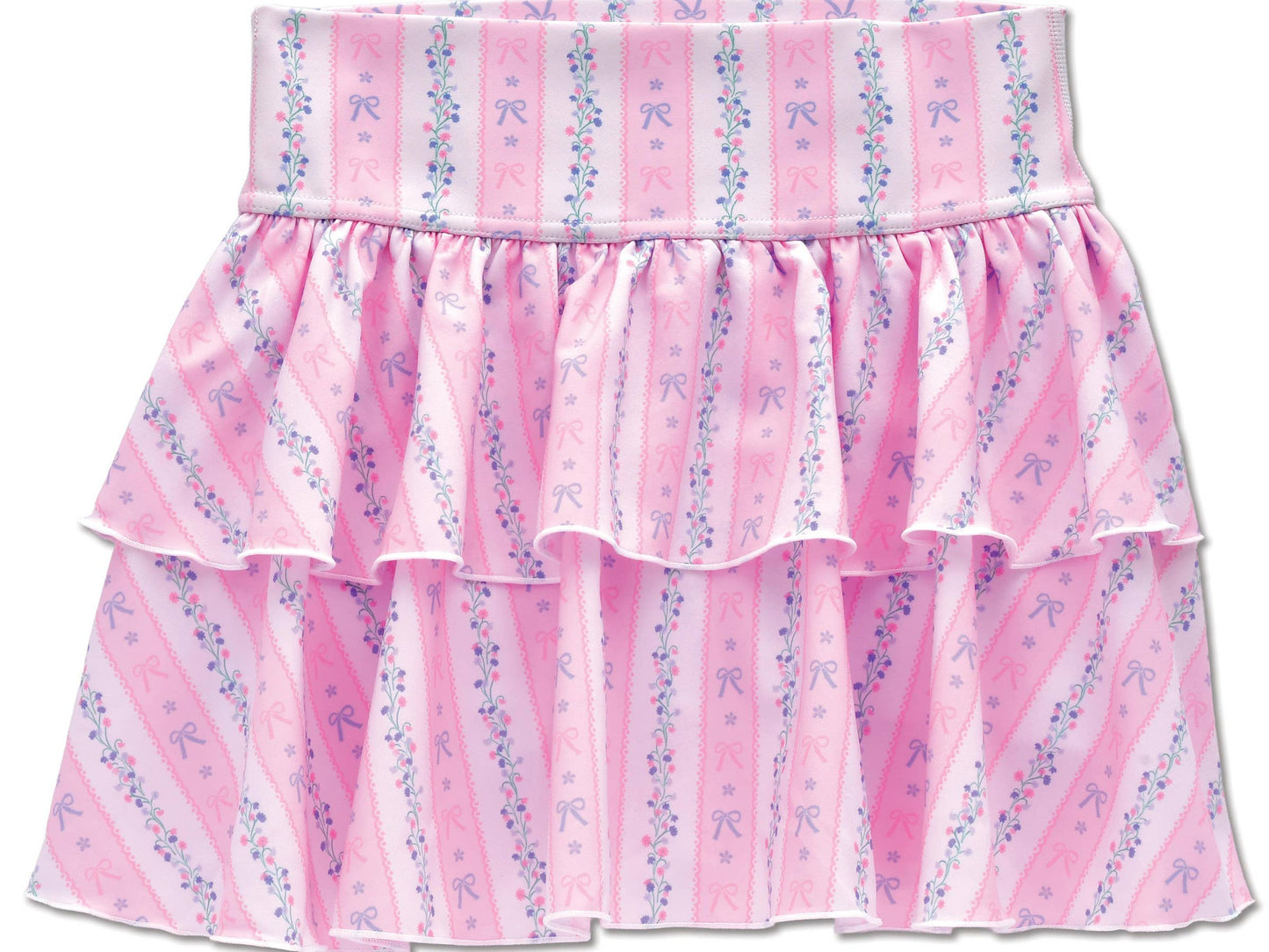 Floral Stripes Skort (Youth Small (6-8))