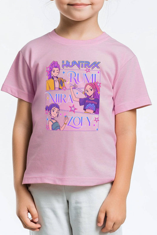Huntrix Girl Squad Printed T-Shirt pink K Pop