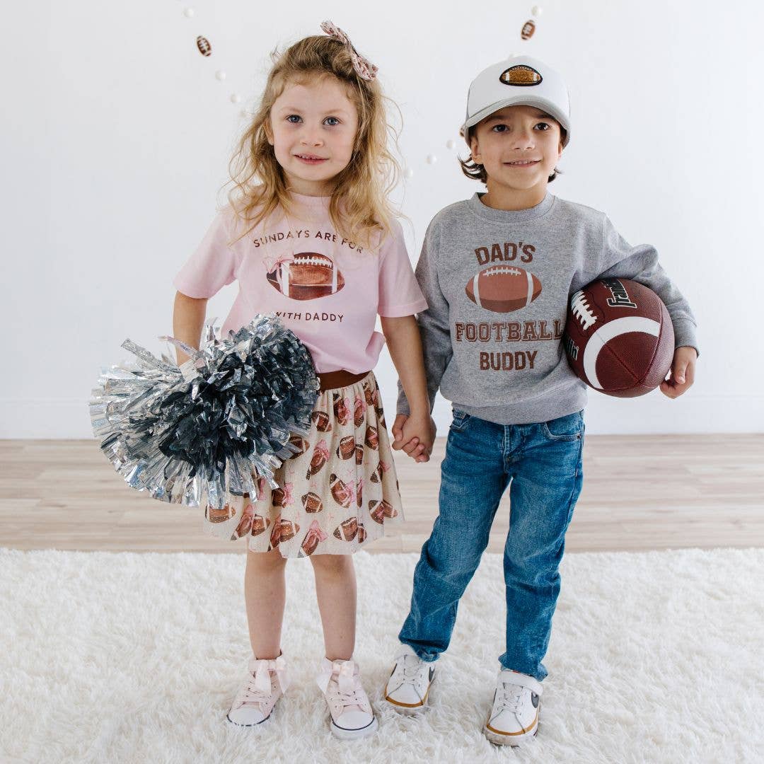 Football With Daddy Short Sleeve T-Shirt - Girls Clothes