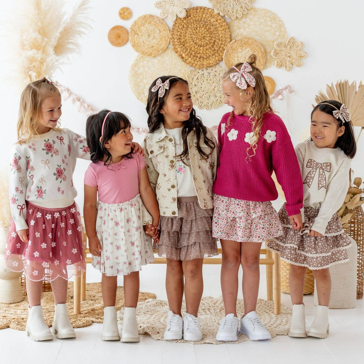 Coquette Rose Short Sleeve Tutu Dress - Kids Clothing - Fall