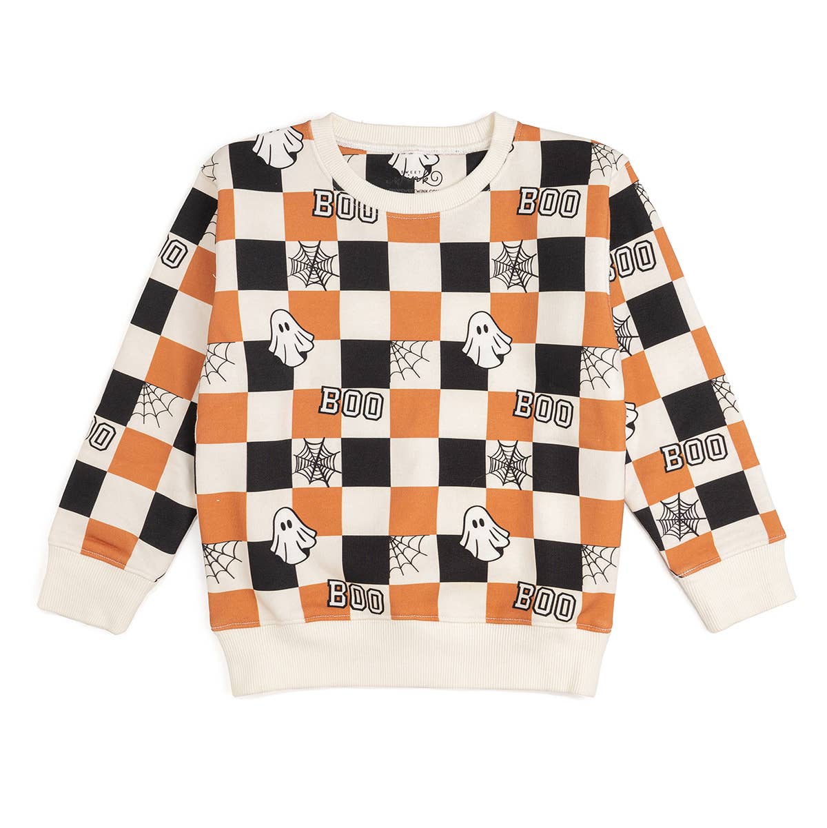 Boo Checkered Halloween Sweatshirt - Boys Clothing