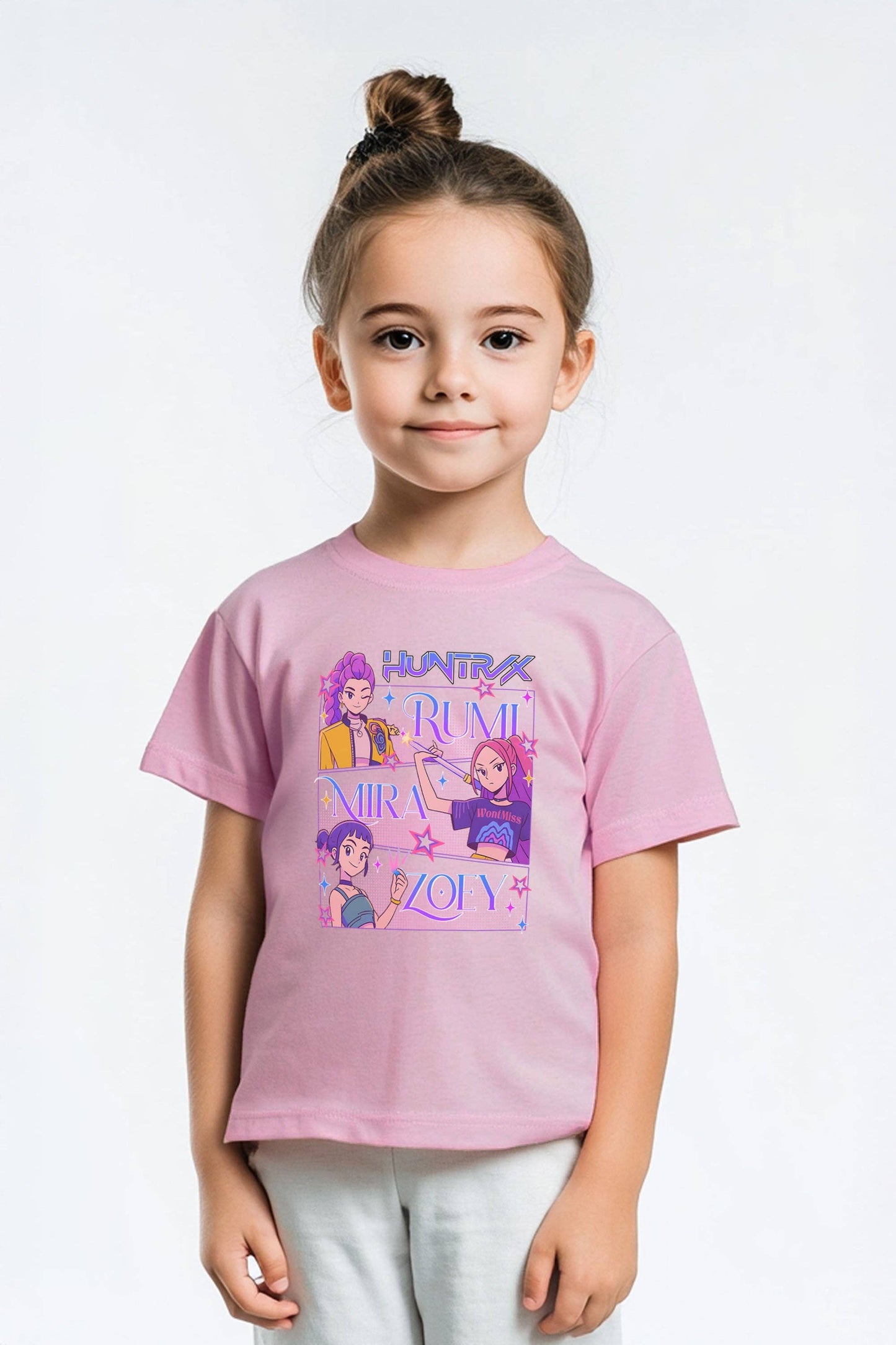 Huntrix Girl Squad Printed T-Shirt pink K Pop