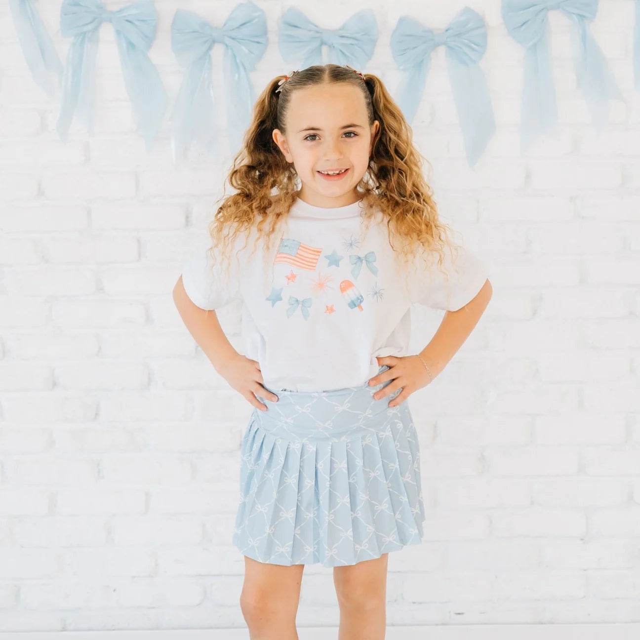 PATRIOTIC WATERCOLOR SHORT SLEEVE T-SHIRT - WHITE
