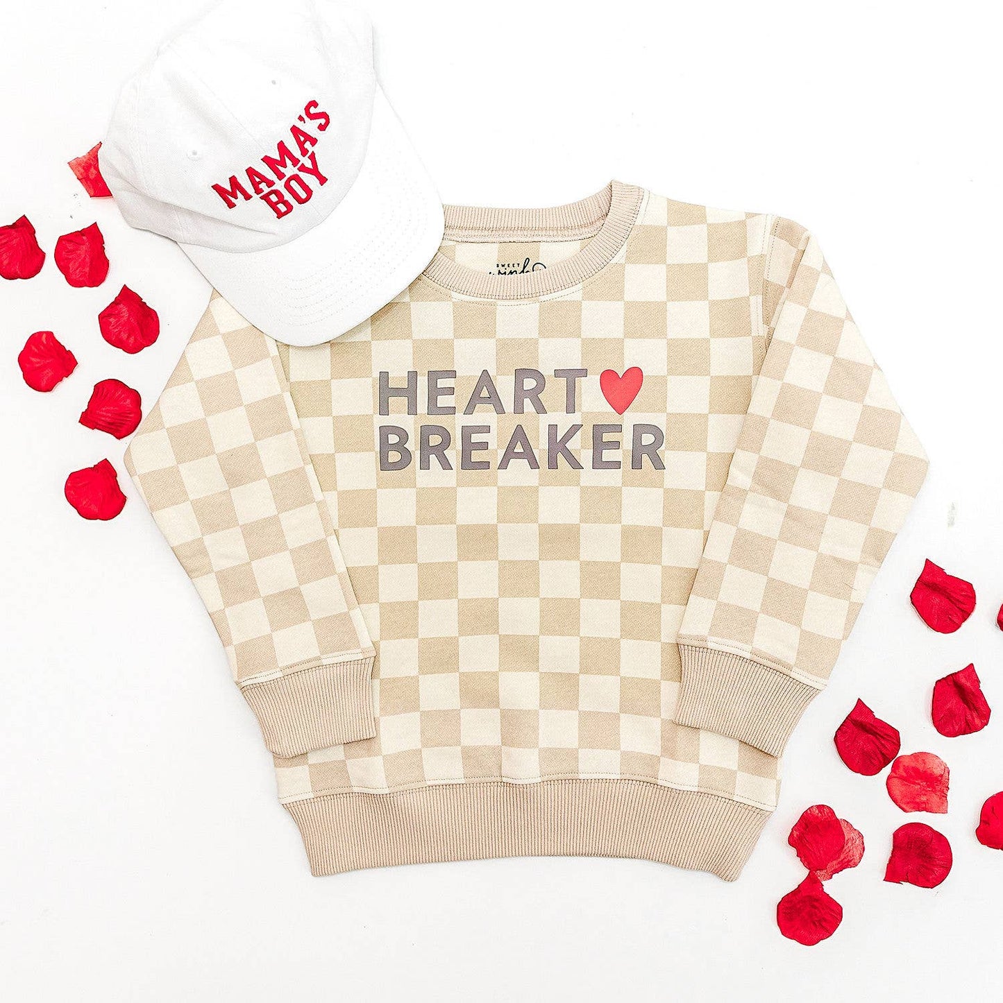 Heartbreaker Checkered Valentine's Day Sweatshirt - Boys