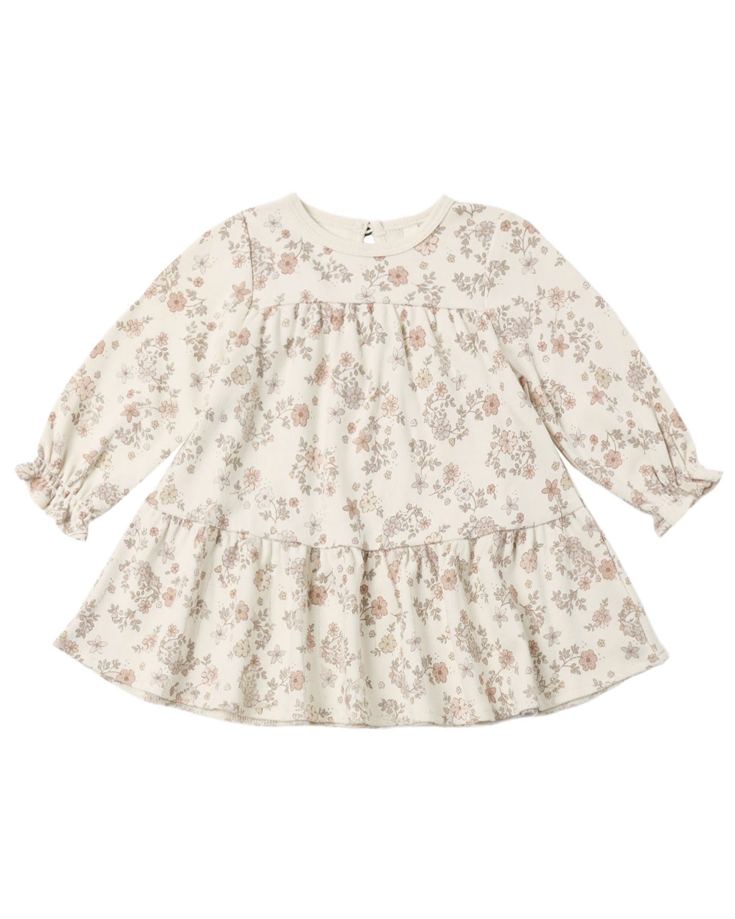 Tiered Jersey Dress in Floral Vine