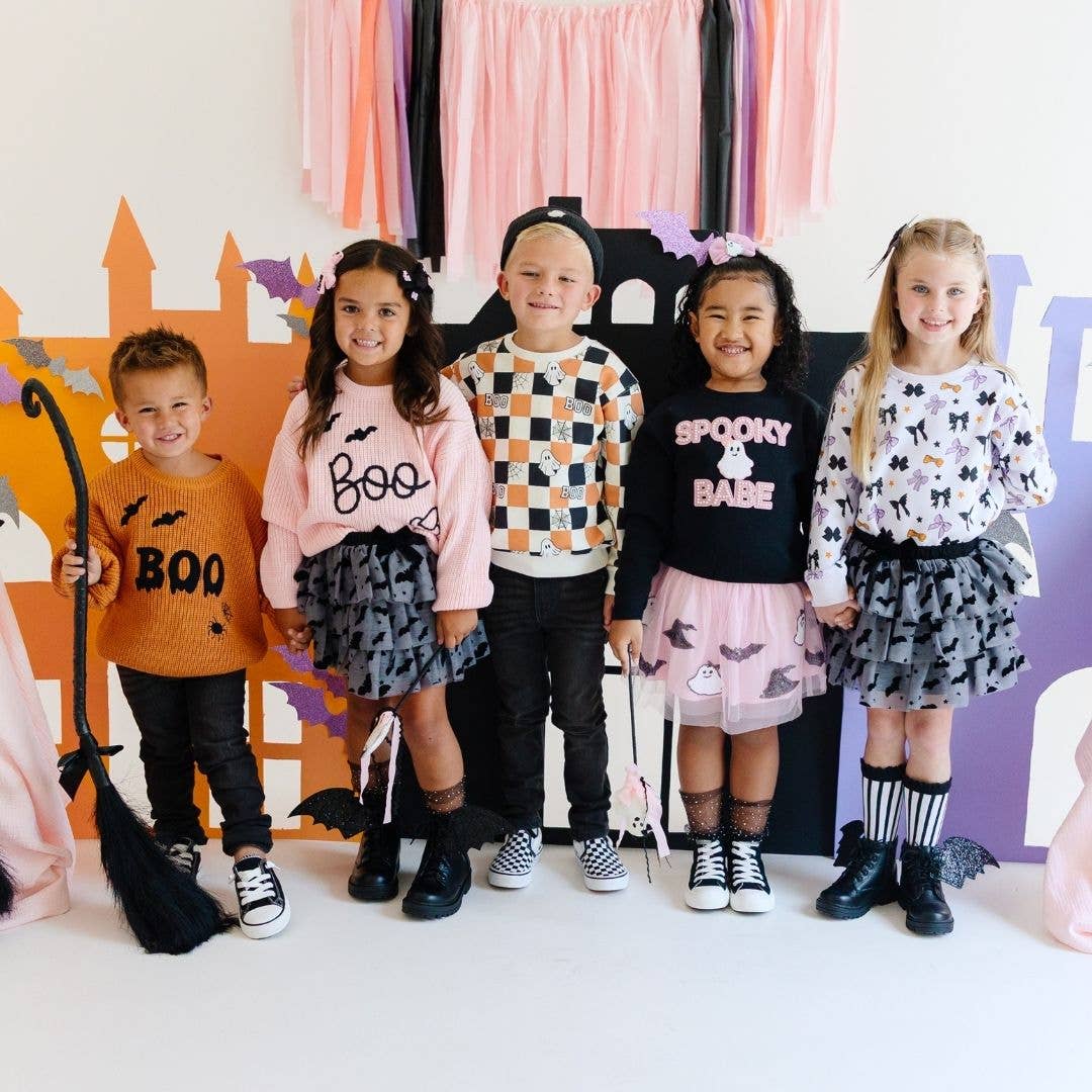 Boo Checkered Halloween Sweatshirt - Boys Clothing