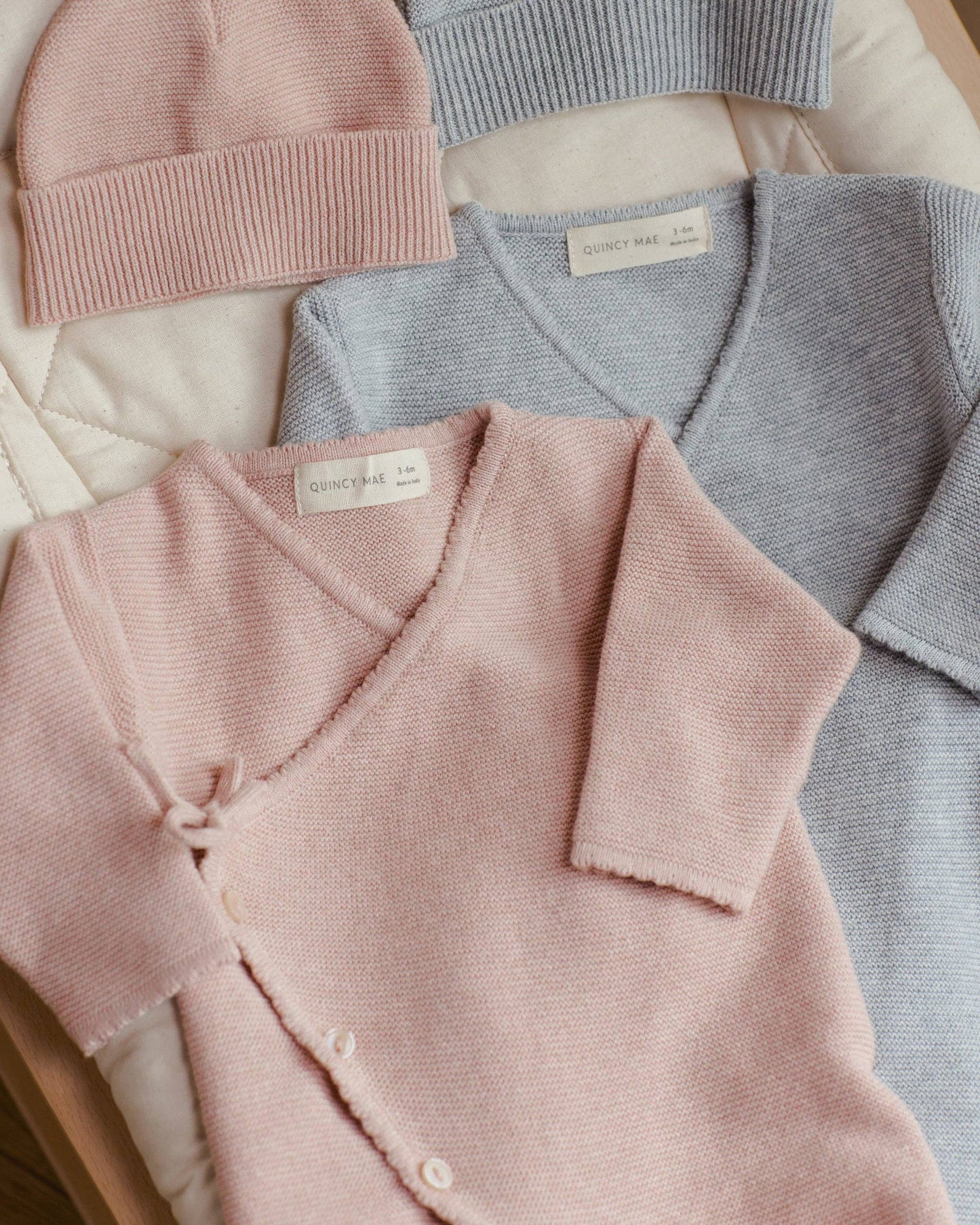 Baby Beanie || Heathered Rose
