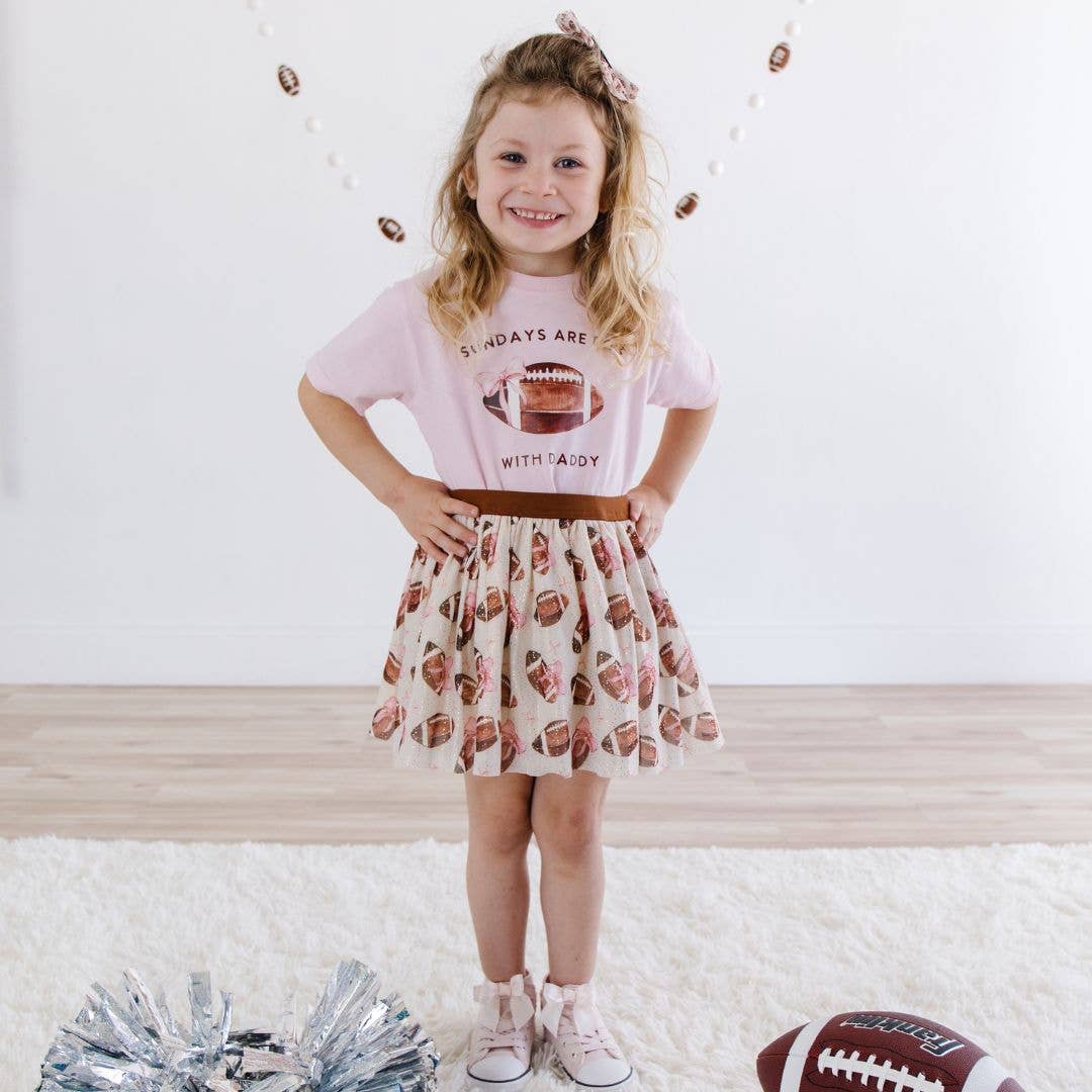 Football With Daddy Short Sleeve T-Shirt - Girls Clothes