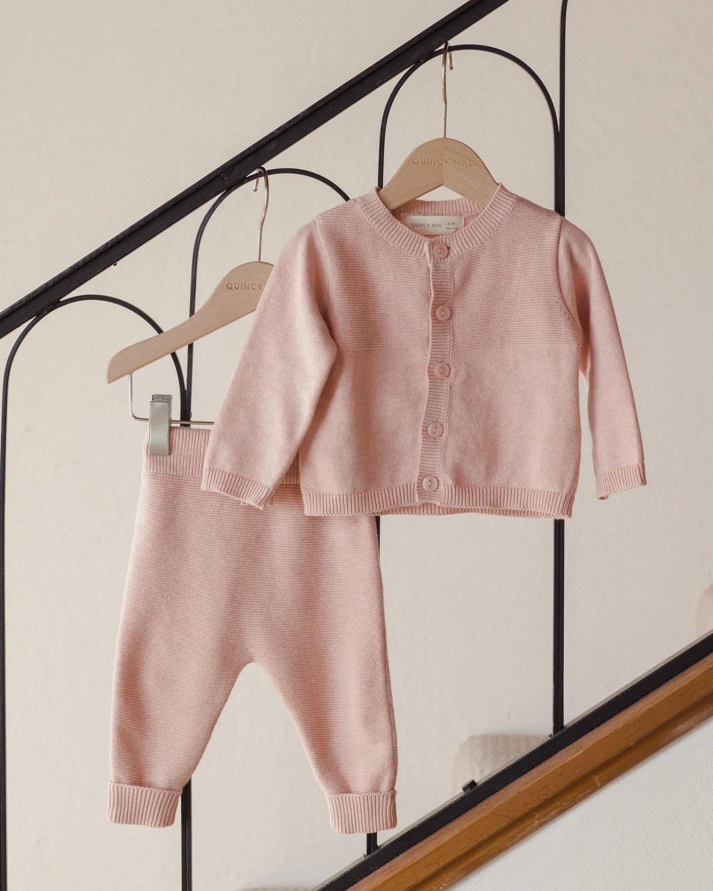Knit cardigan and pant set