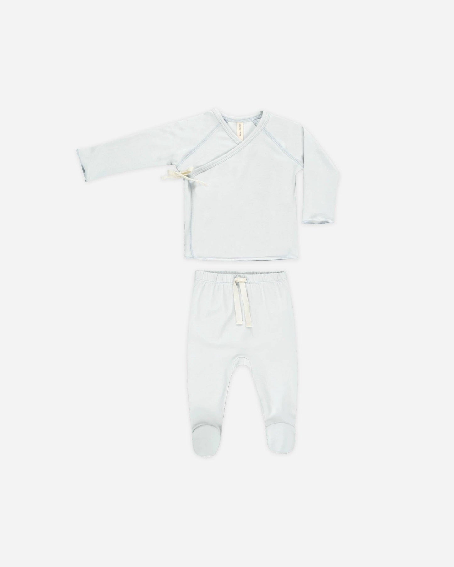 Wrap Top + Footed Pant Set || Fog