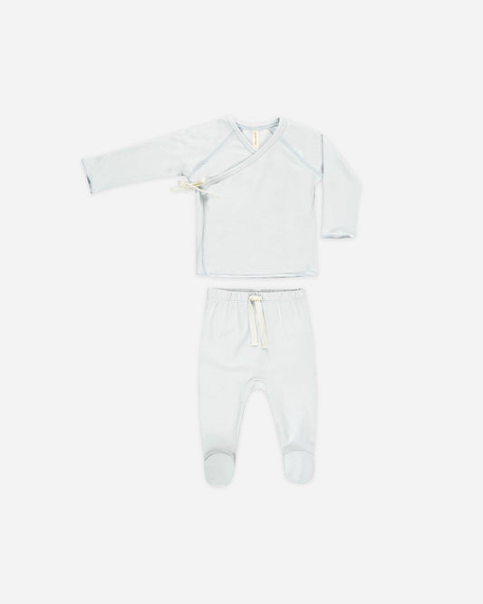 Wrap Top + Footed Pant Set || Fog