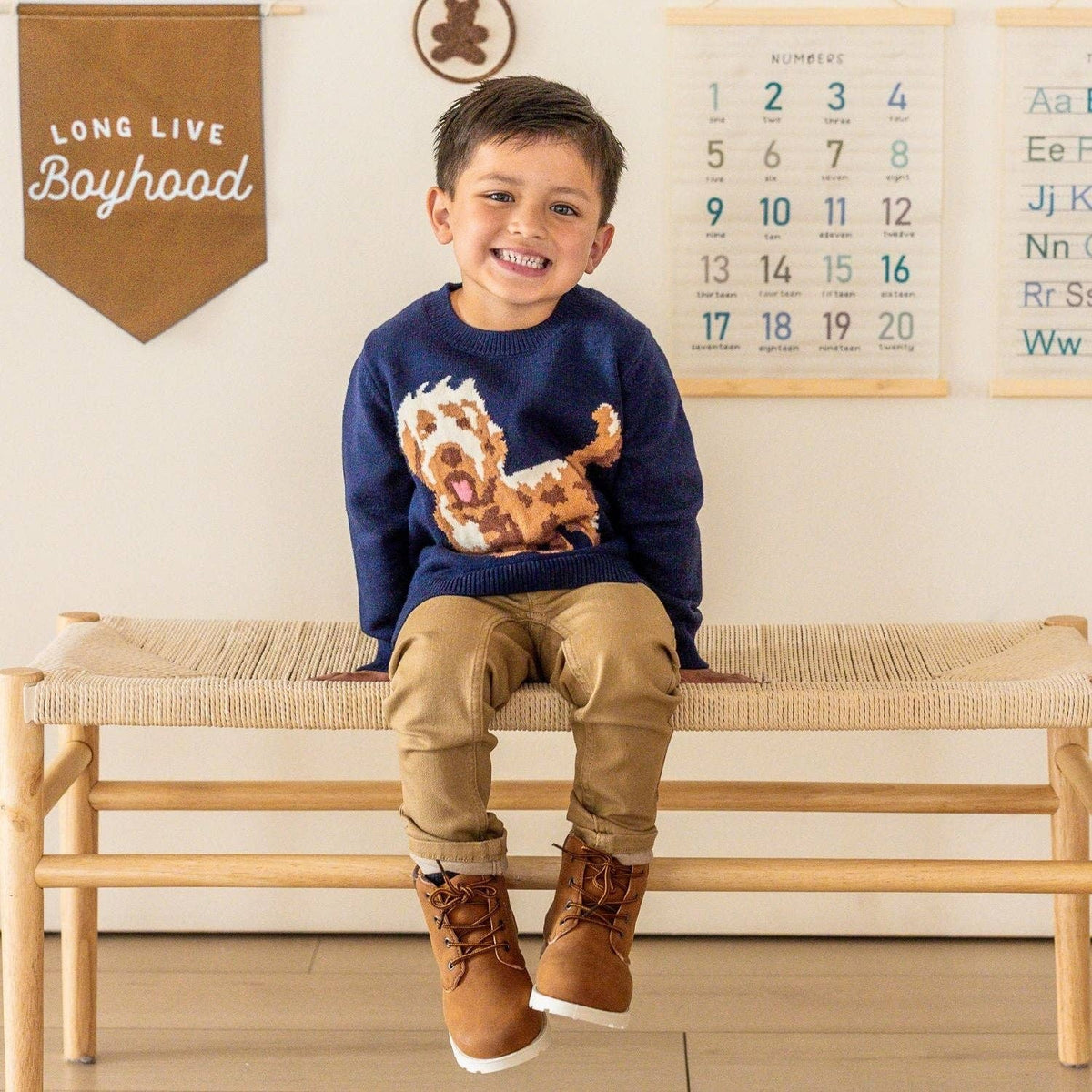 Vintage Puppy Sweater - Boys Clothing - Fall/Winter
