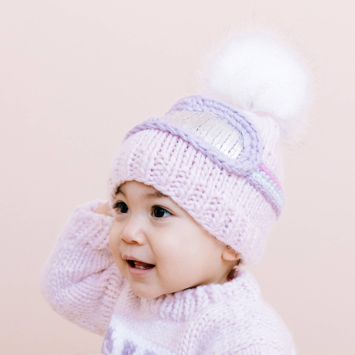 Ski Goggles Beanie Baby Pink Baby Kids Winter Hat Holiday