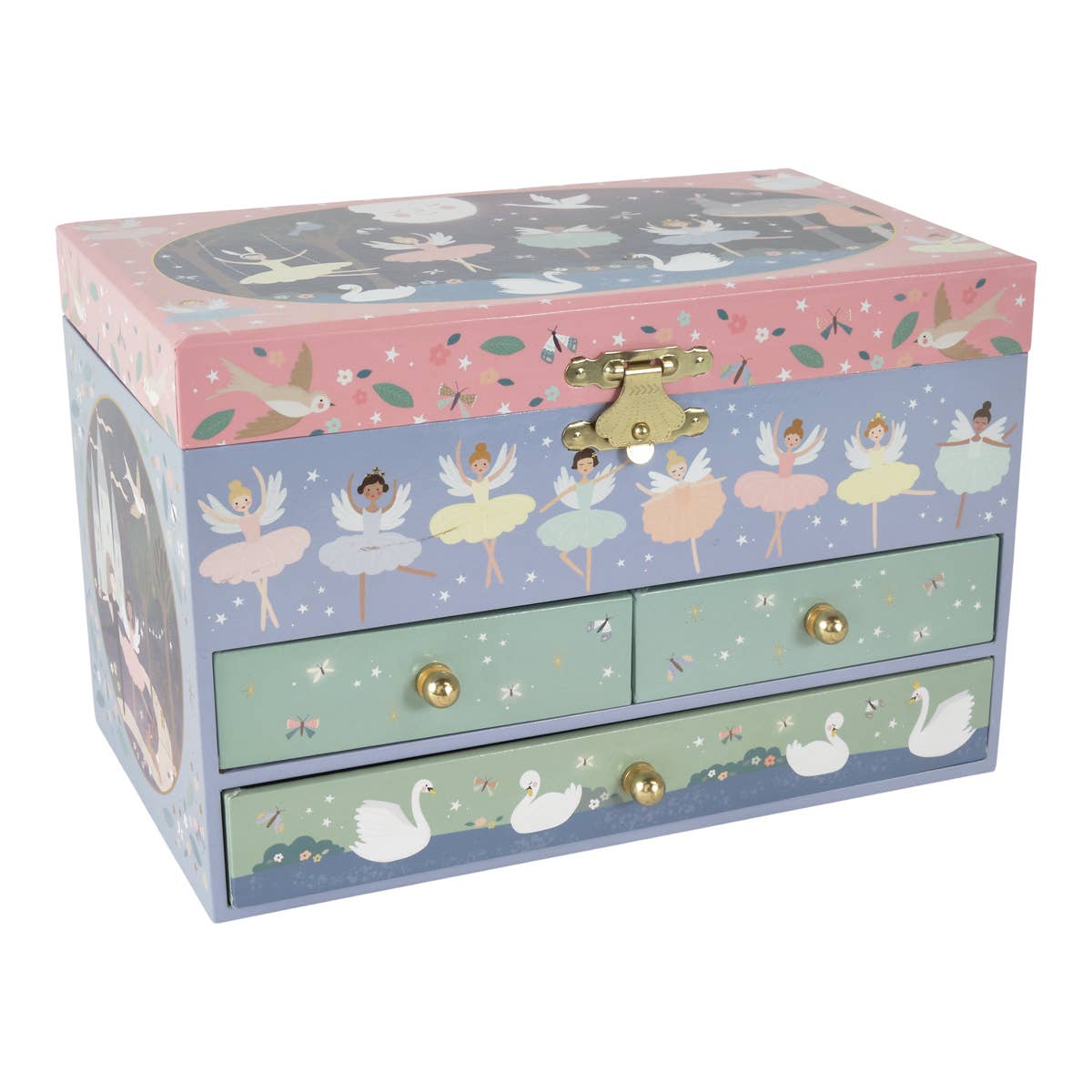 Musical Jewellery Box with 3 Drawers - Enchanted 77