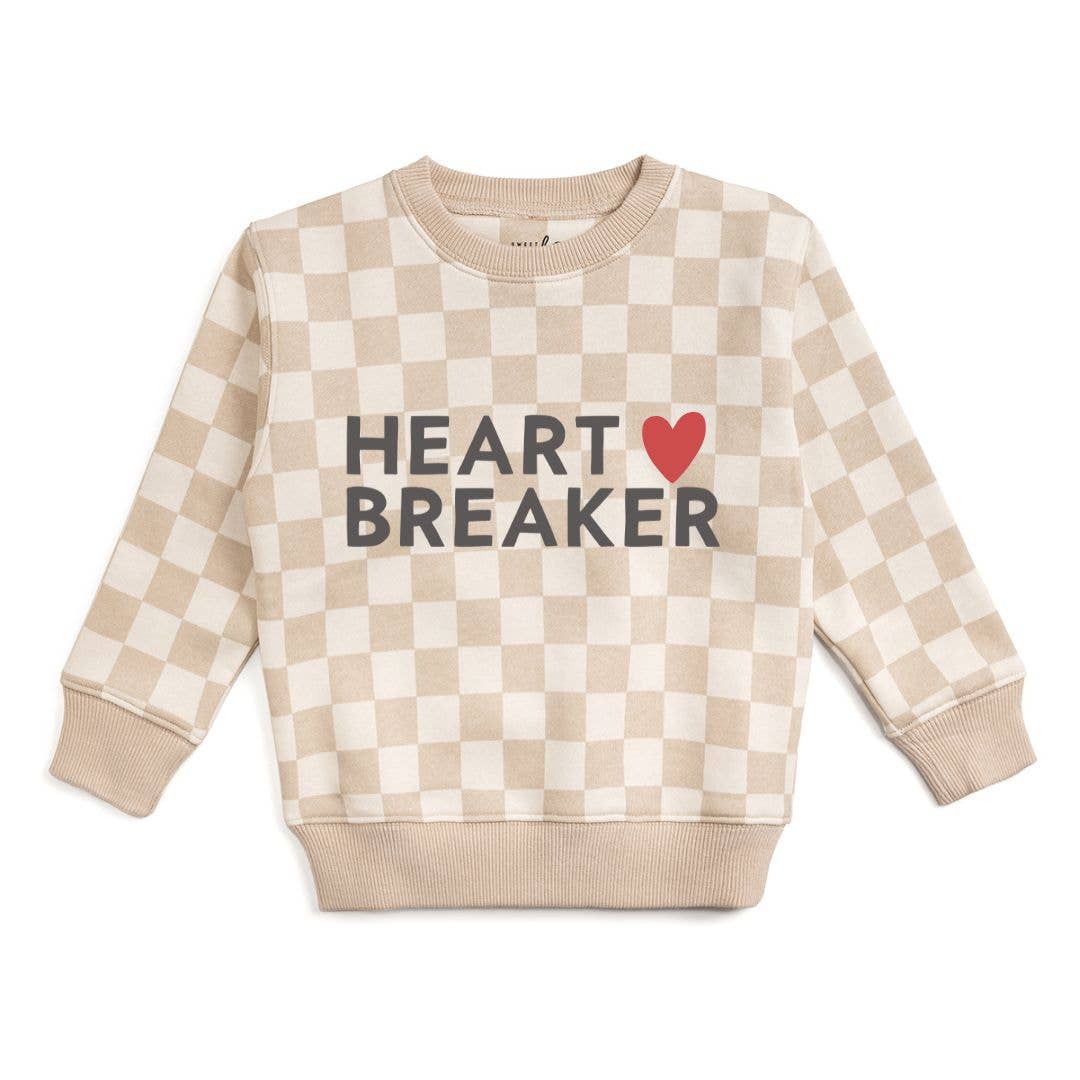 Heartbreaker Checkered Valentine's Day Sweatshirt - Boys