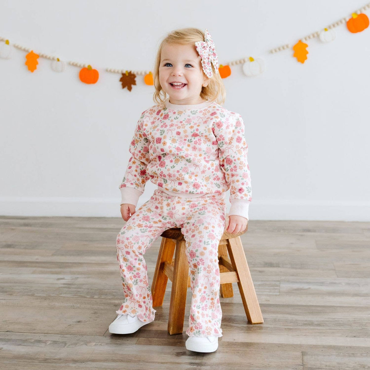 Berry Floral Flare Legging - Kids Boutique Clothing - Fall