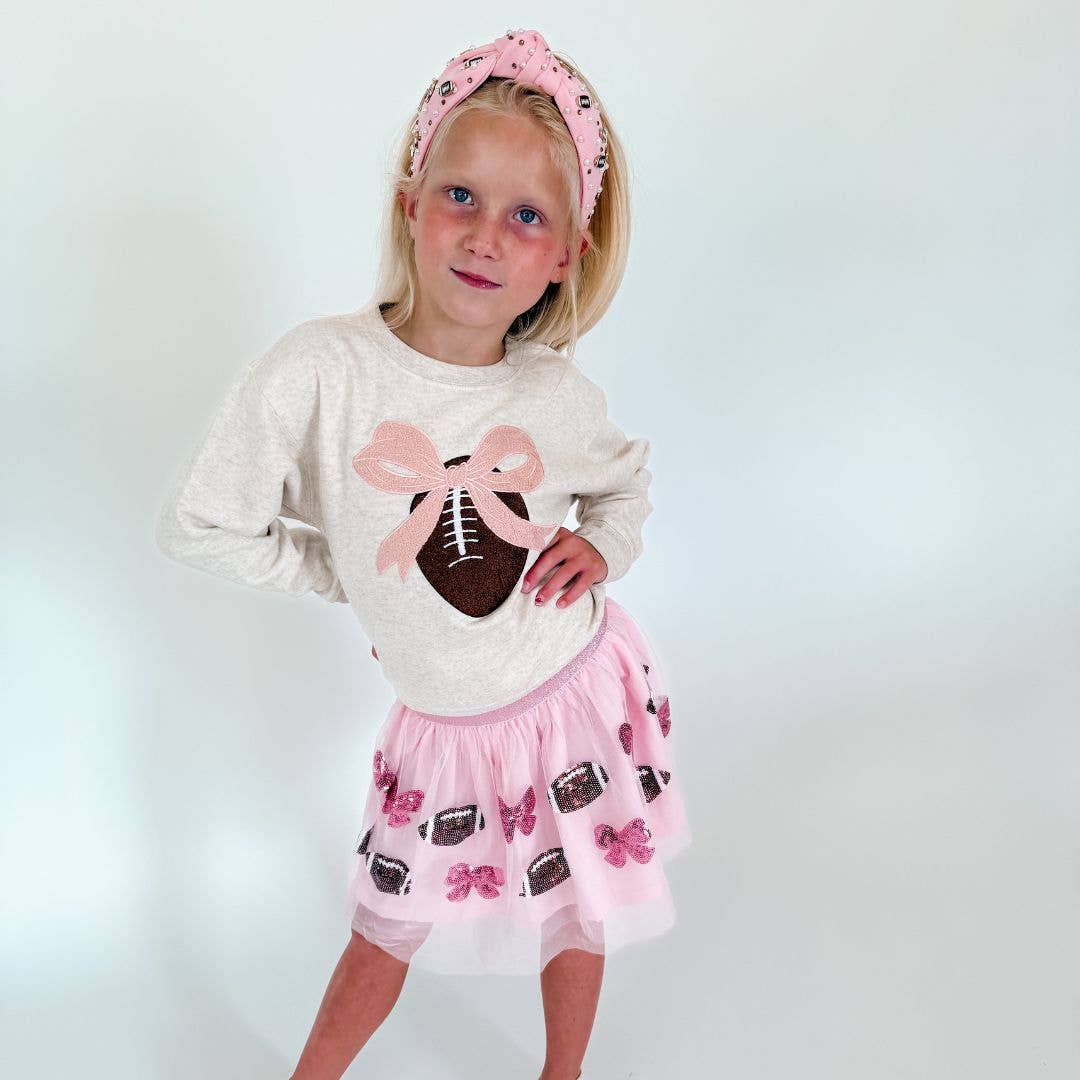 Coquette Football Patch Sweatshirt - Childrens Clothing