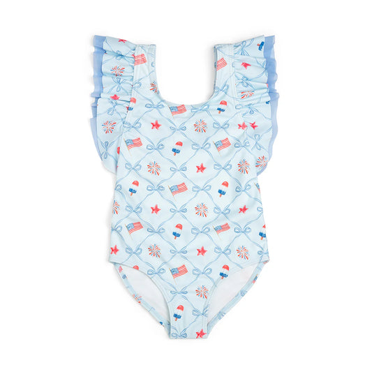 PATRIOTIC TRELLIS BATHING SUIT