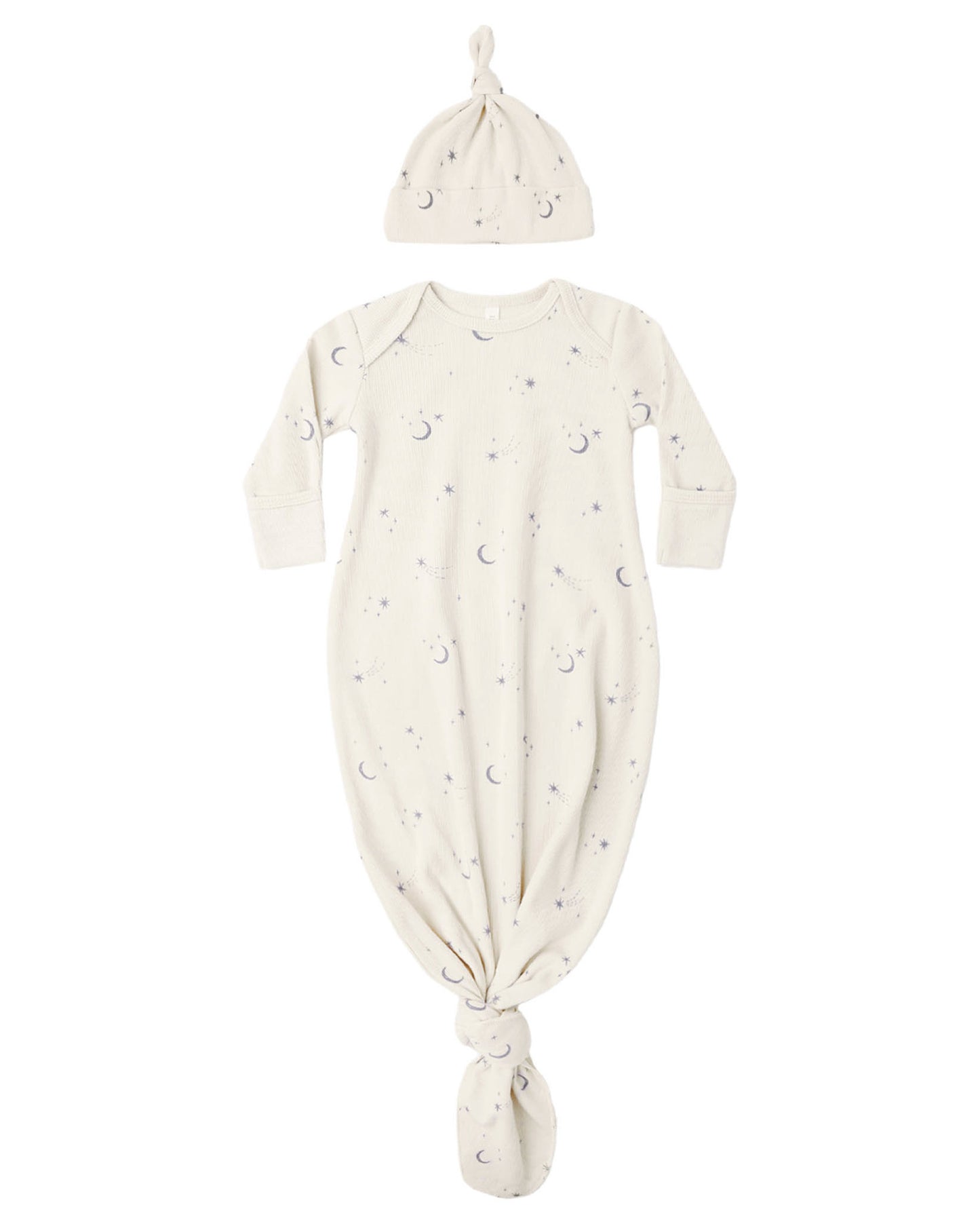 Knotted Baby Gown and Hat Set