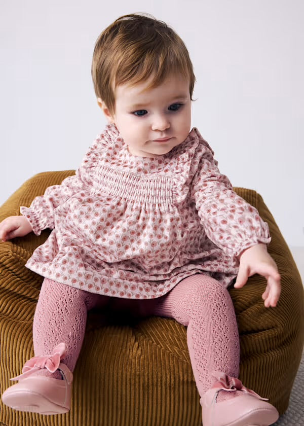 Newborn Velvet Print Dress