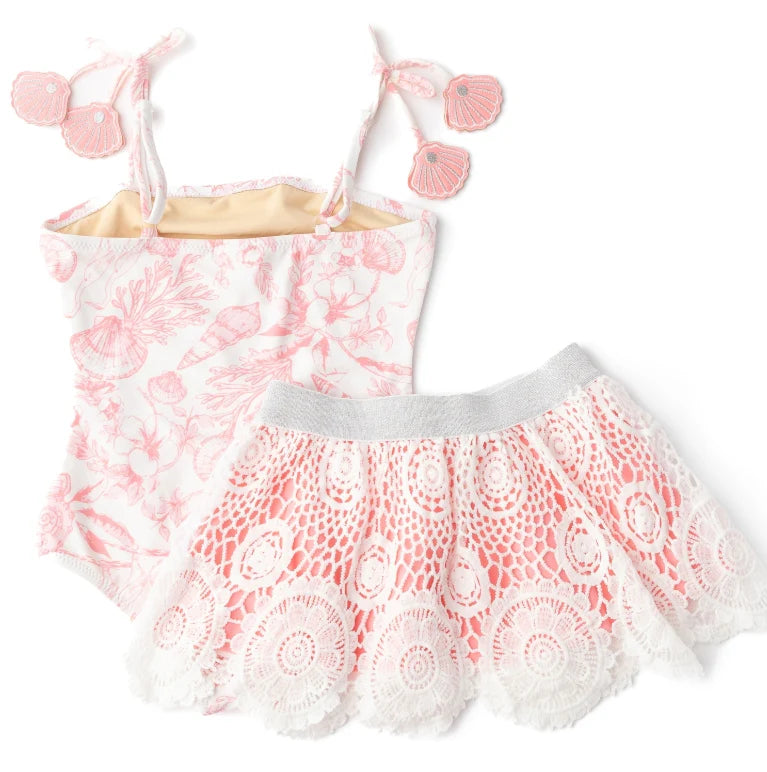 Coral Seaside Toile 2 Piece Swim Set