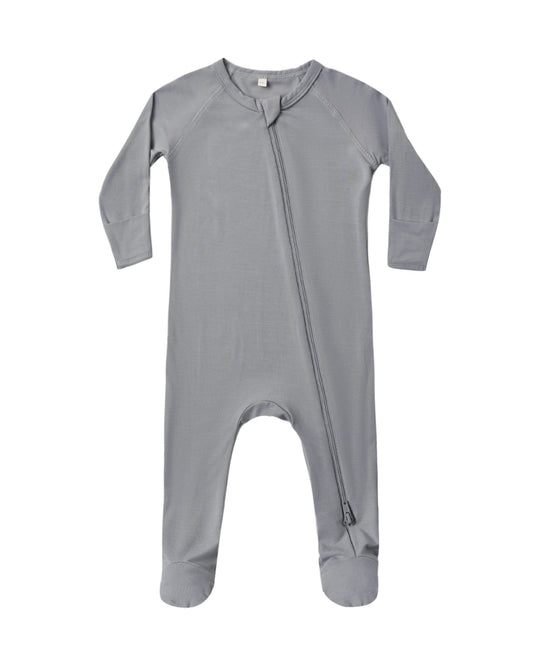 Bamboo Zip Footie in Slate