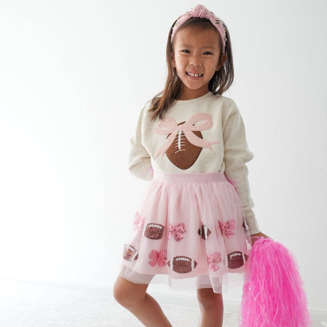 Coquette Football Patch Sweatshirt - Childrens Clothing