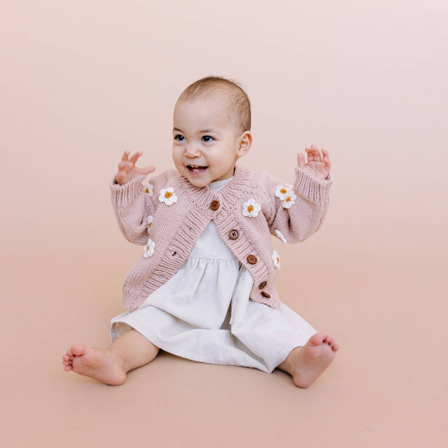 Flower Cardigan Blush Baby Sweater Winter Spring Clothing