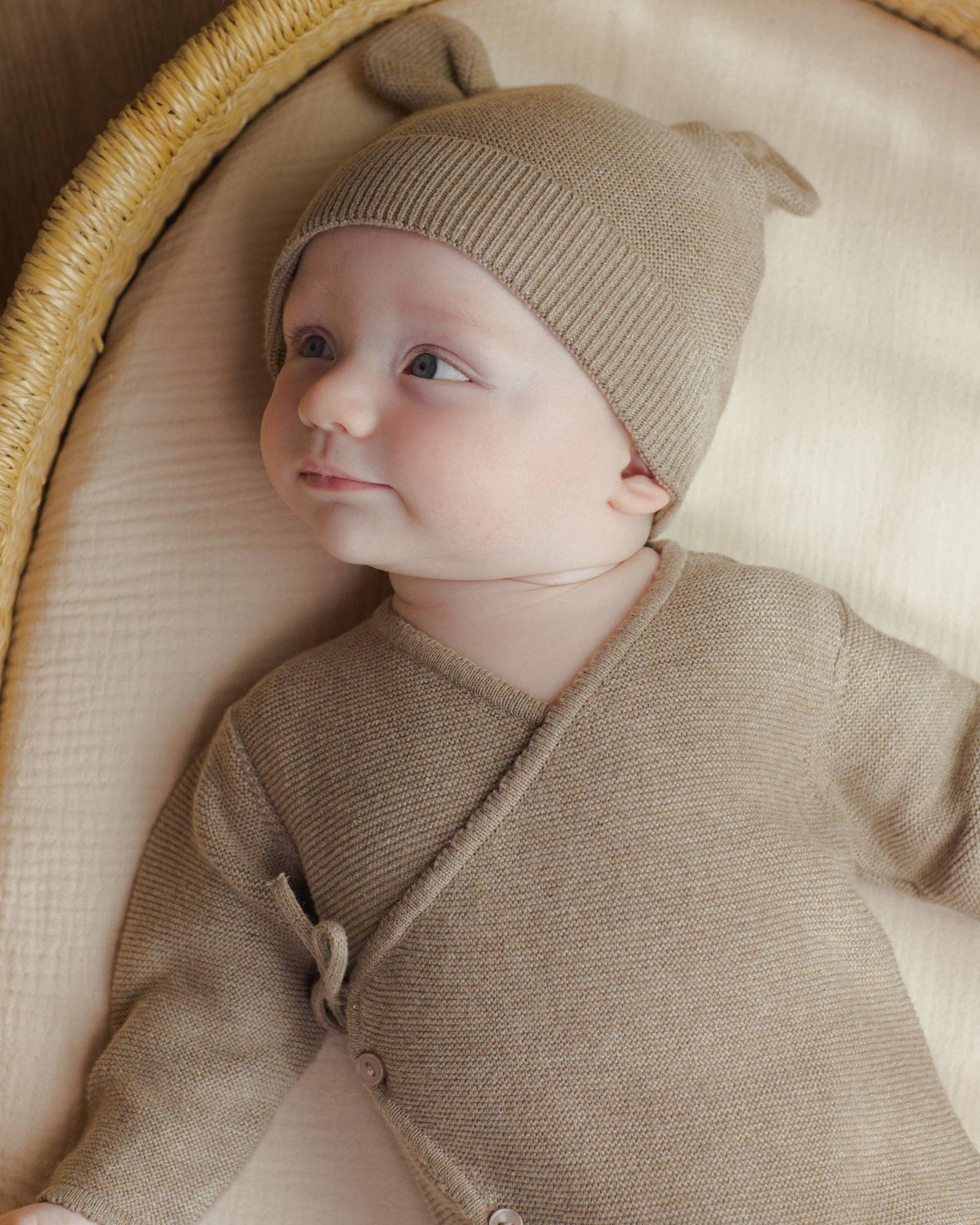 Baby Bear Beanie || Heathered Mocha