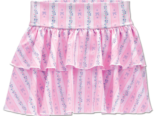 Floral Stripes Skort (Youth Small (6-8))