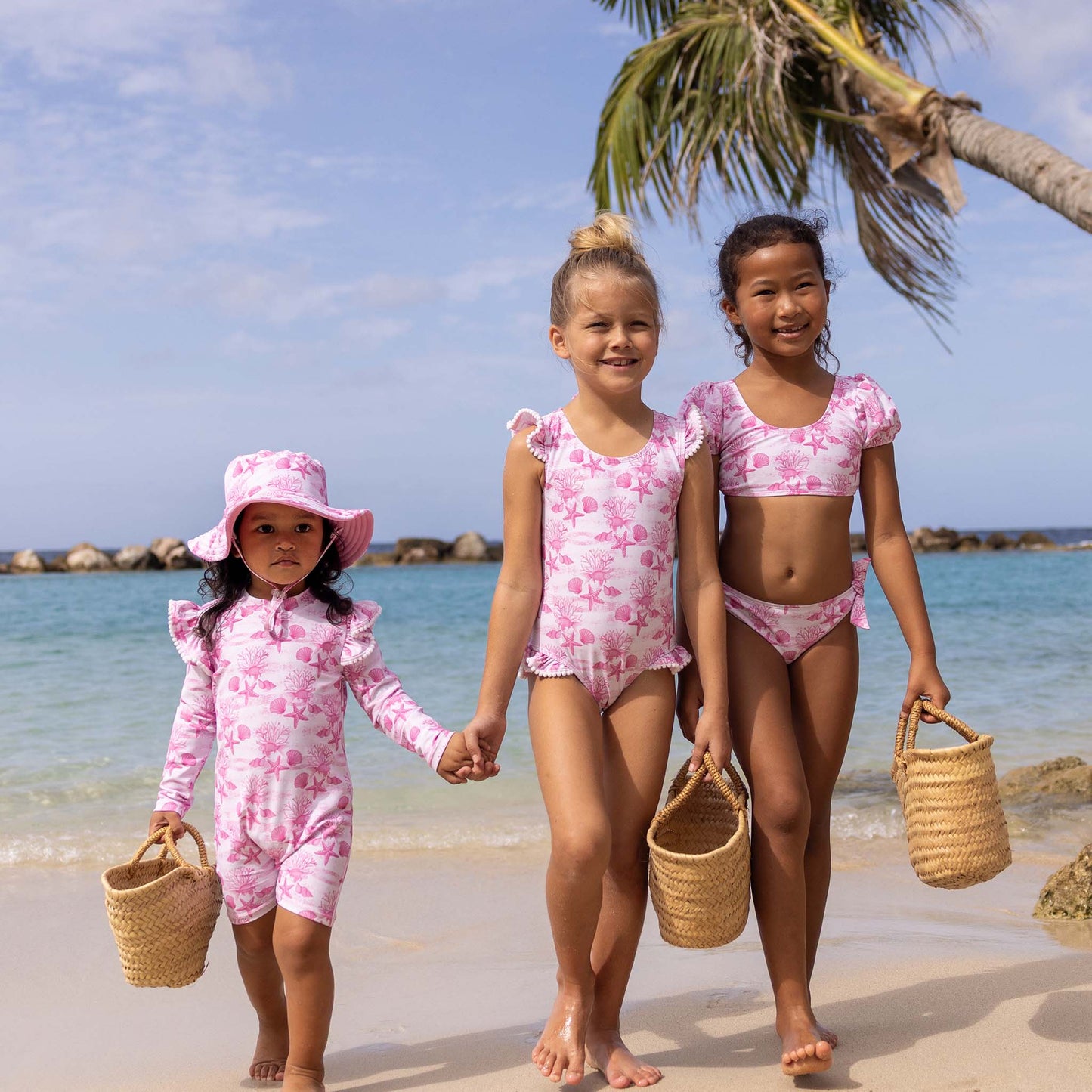 Pink Lagoon Puff Sleeve Bikini