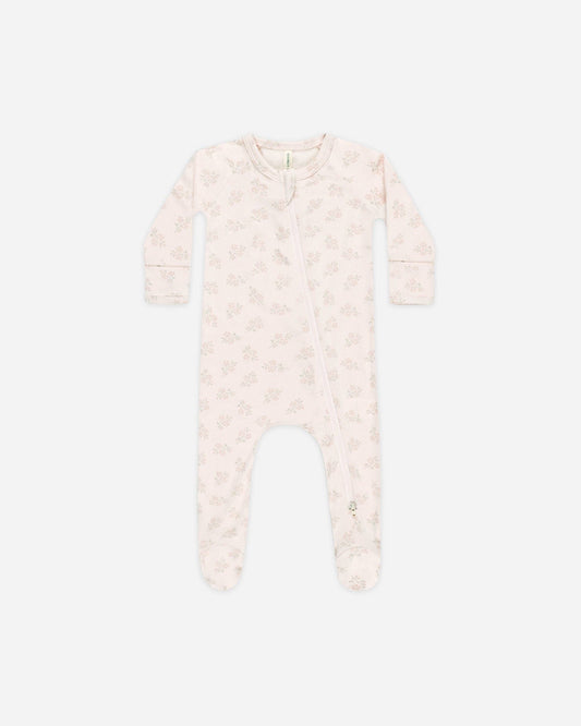 Modal Zip Footie || Pink Blossom