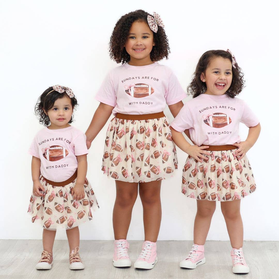 Football With Daddy Short Sleeve T-Shirt - Girls Clothes