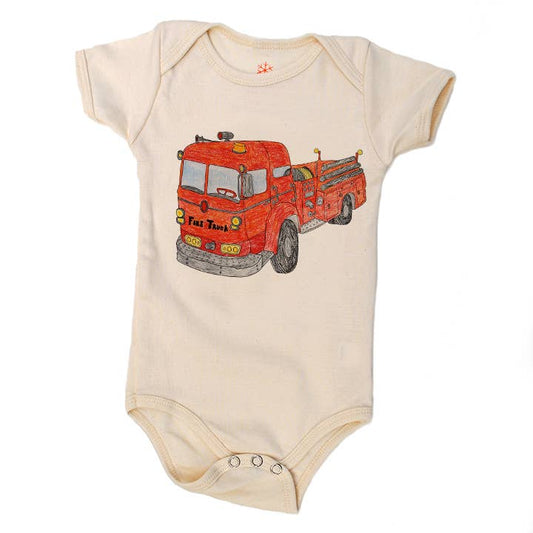 Fire Truck - Baby Organic Onesie
