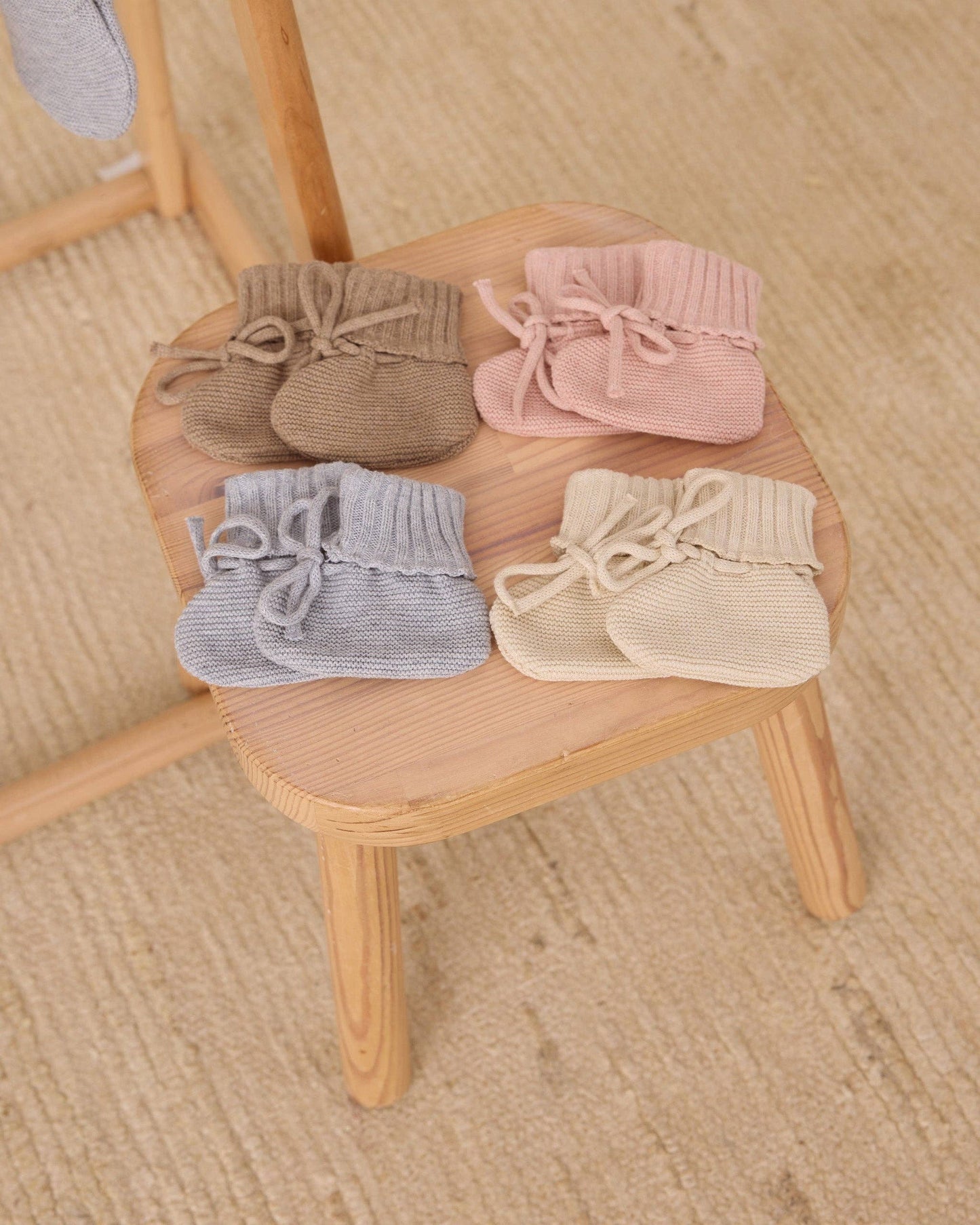 Knit Booties || Heathered Dusty Blue