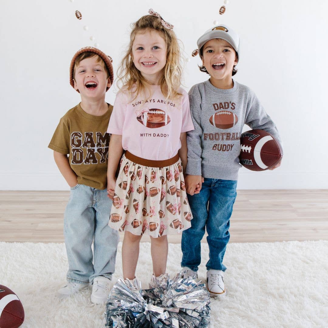 Football With Daddy Short Sleeve T-Shirt - Girls Clothes